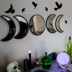 NESHE Moon Phase Mirror Set with Birds | Scandinav...