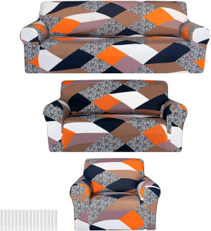 Peryiter 3 Pcs Slipcover Set for Couch Furniture C...