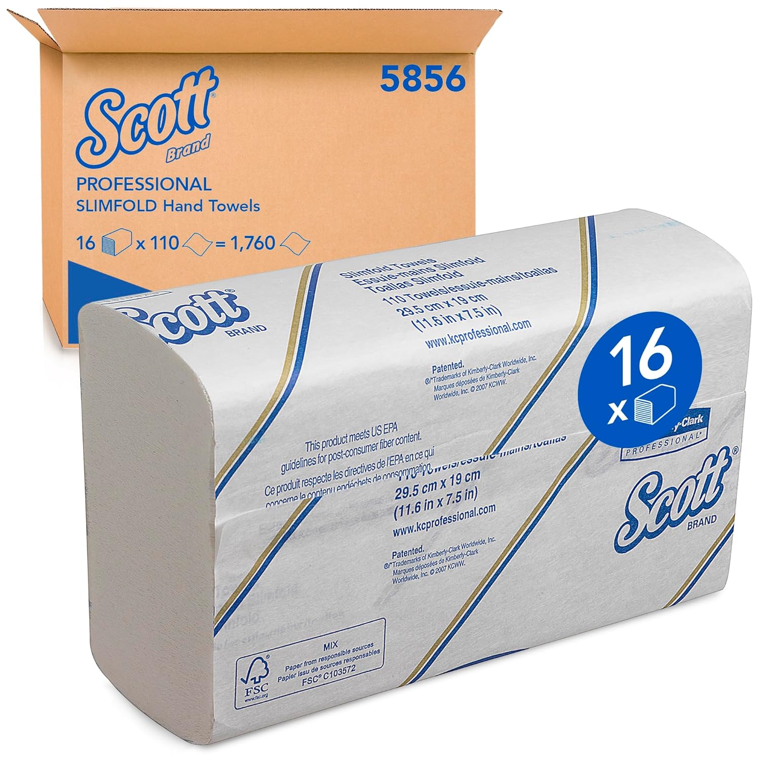 Scott Folding Towels 5856, Special Paper Towels with Airflex Absorption Technolo...