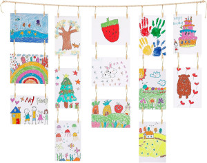 KLOGTSIND Kids Art Display Wall Decor, Wooden Bead...