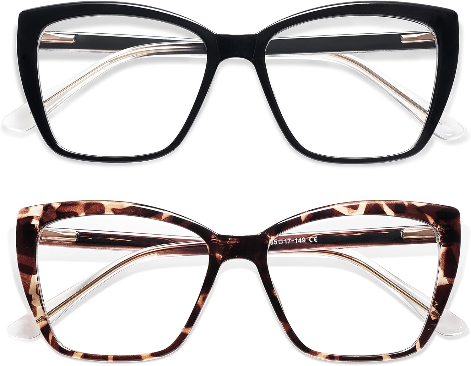 AMOMOMA Trendy TR90 Oversized Blue Light Reading Glasses Women,Stylish Square Ca...
