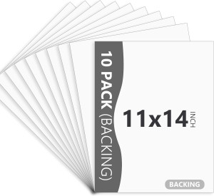 10 Pack Backing Boards Only - 11X14 Uncut White Ma...