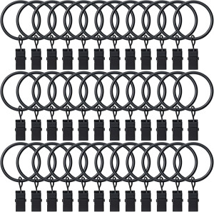 BOOMIBOO 36 Pack Curtain Rings with Clips, Drapery...