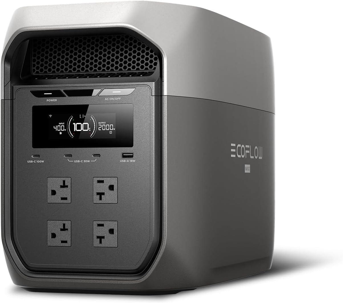 EF ECOFLOW Portable Power Station DELTA 3 Max, 2048Wh LiFePO4 Battery, Solar Gen...