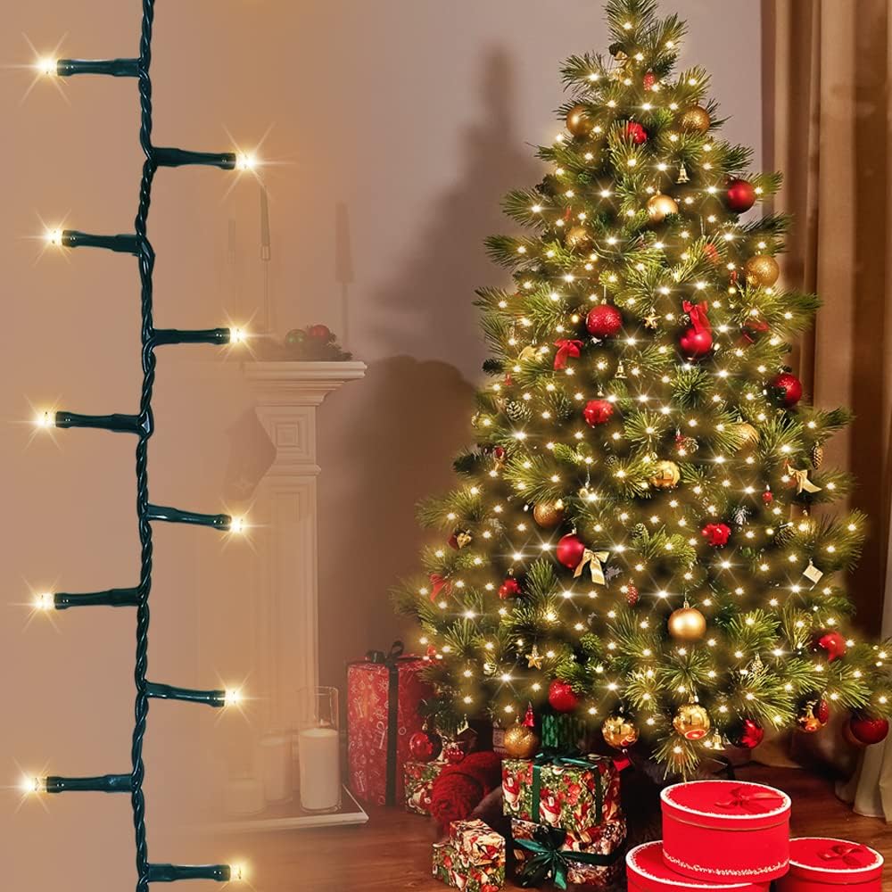 ANSIO® Christmas Tree Lights 500 LED 12.5m/41ft - Warm White Cluster Compact Lig...