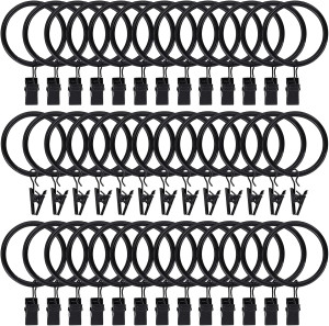 44pcs Curtain Rings with Clips Hooks 1.5 inch Rust...