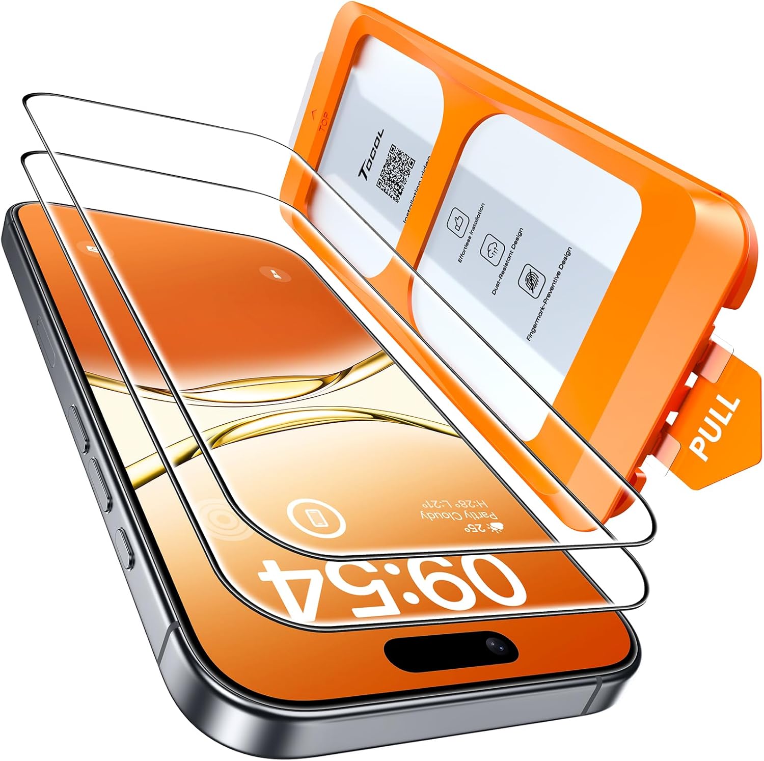 TOCOL for iPhone 17 Screen Protector 6.3 inch 9H Hardness Military Grade Shatter...