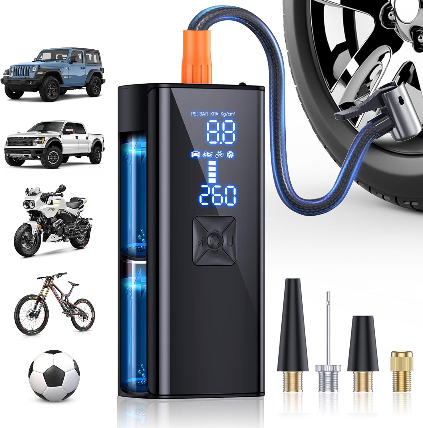 Tire Inflator Portable Air Compressor, 180PSI & 2X Faster Portable Air Pump with...
