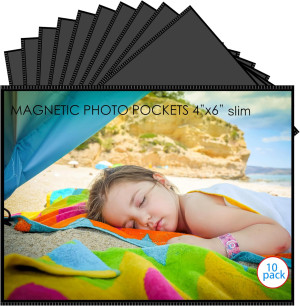 10 Pack 4"x6" Premium Super Slim Magnetic Picture...