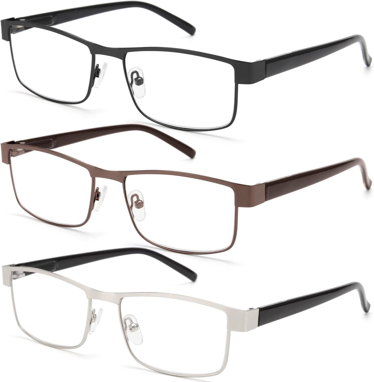 BLS Businessman Rectangular Reading Glasses, Special Professional Durable Reader...