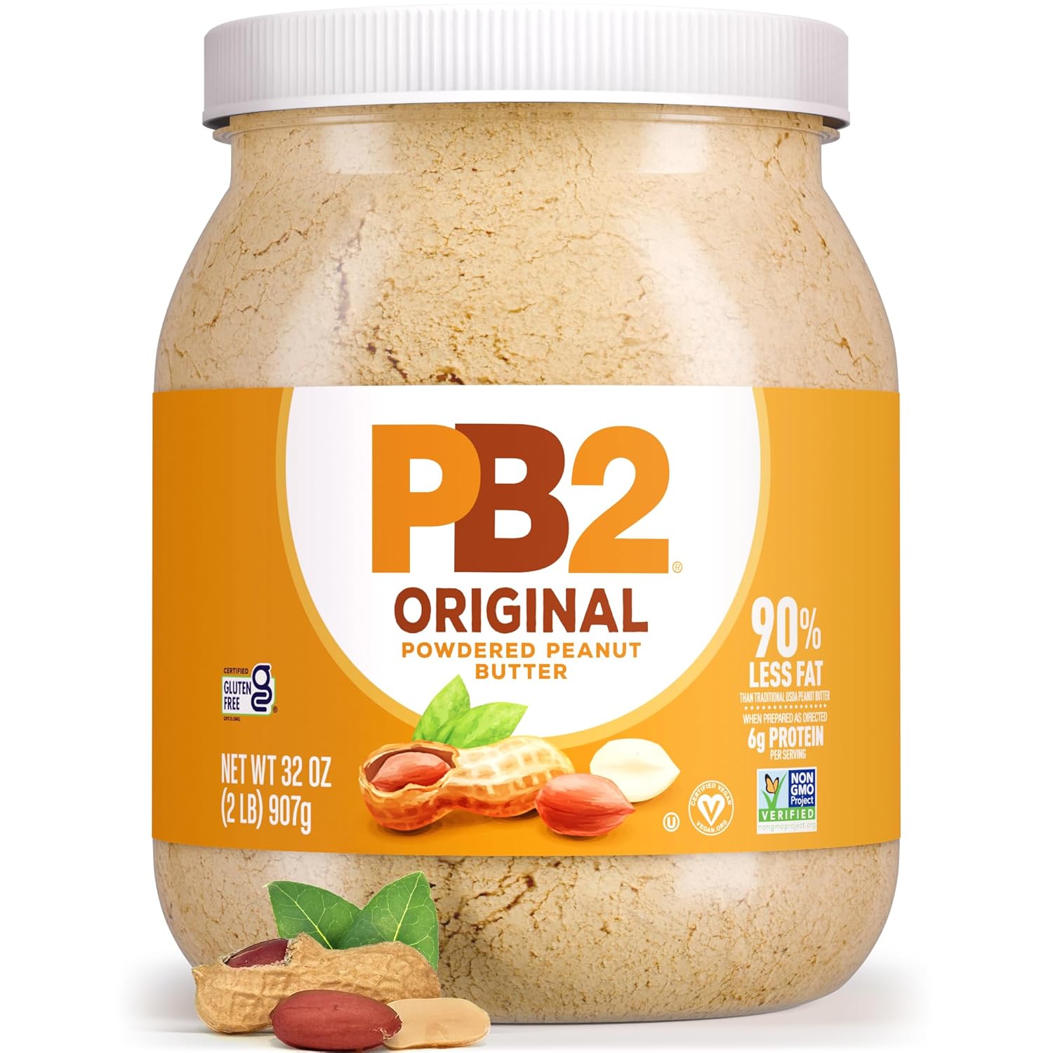 PB2 Powdered Peanut Butter Powder | 2LB Jar | Certified Gluten Free, Low-Carb, K...