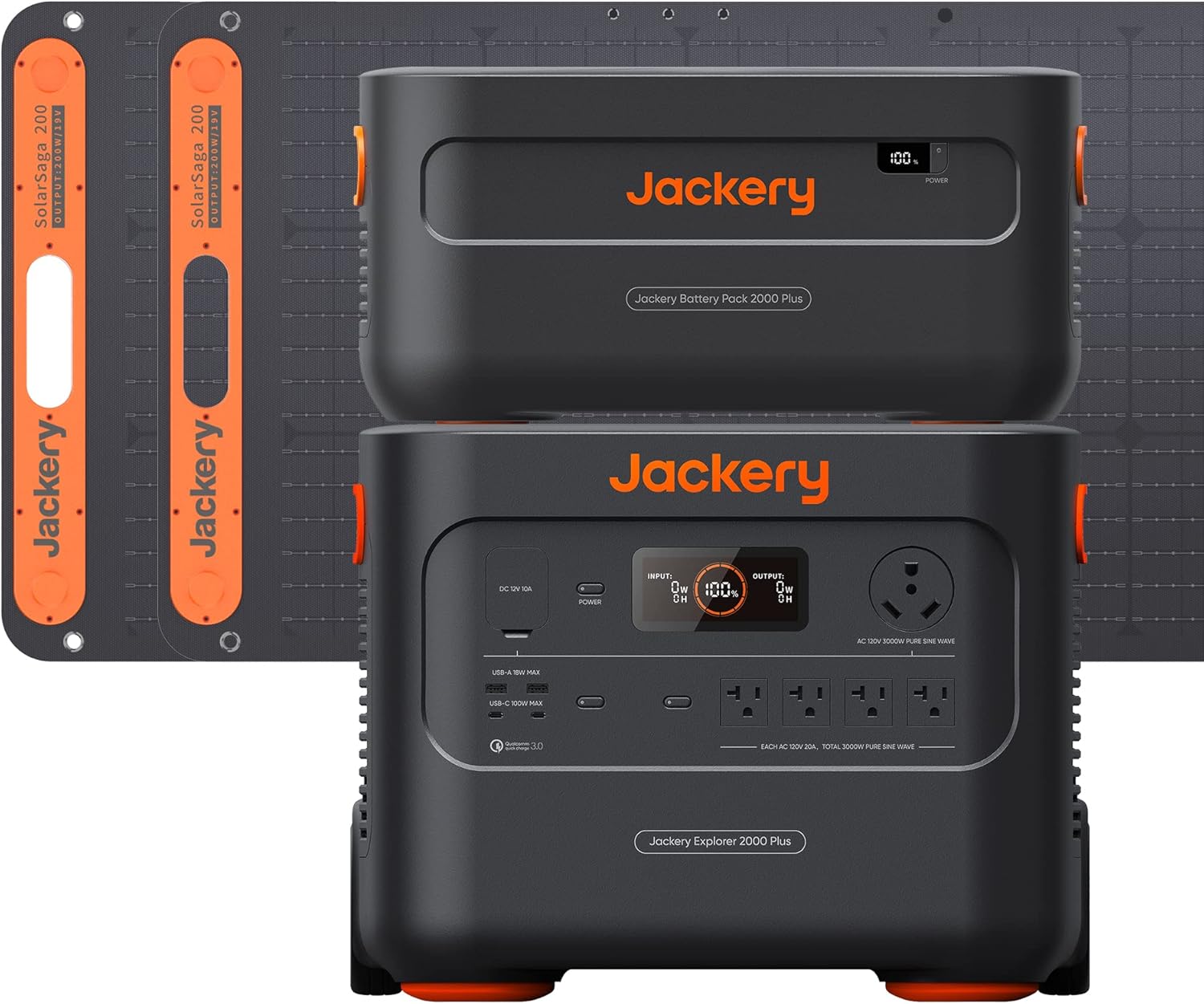 Jackery Solar Generator 4000 Kit, Explorer 2000 Plus and 1X PackPlus E2000 Plus...