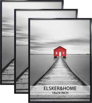 ELSKER&HOME 18x24 Poster Frame 3 Pack, Black Pictu...