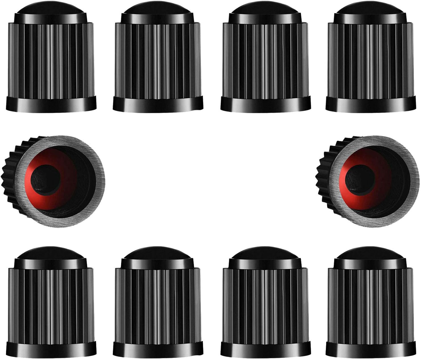 Tyre Valve Caps, 10 Pcs Plastic Car Bike Tire Stem Dust Covers with Seal for SUV...