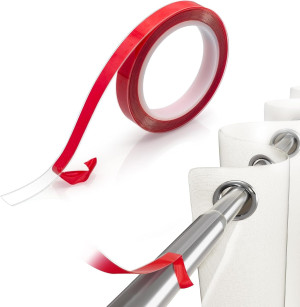 14.5ft Curtain Rod Tape, Clear Curtain Ring Slide...