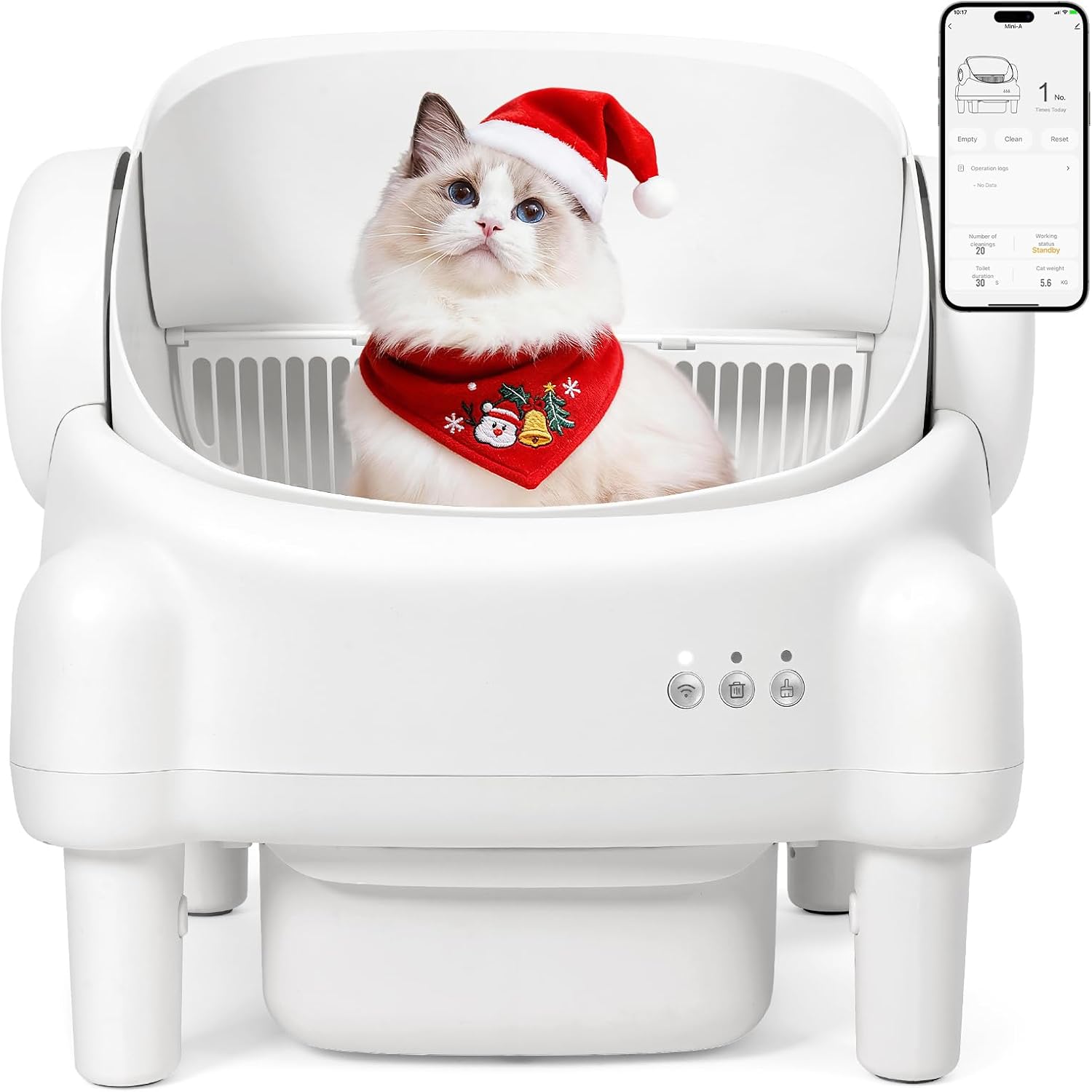 Self Cleaning Litter Box,Open Top Automatic Litter Box with App Control for Mult...