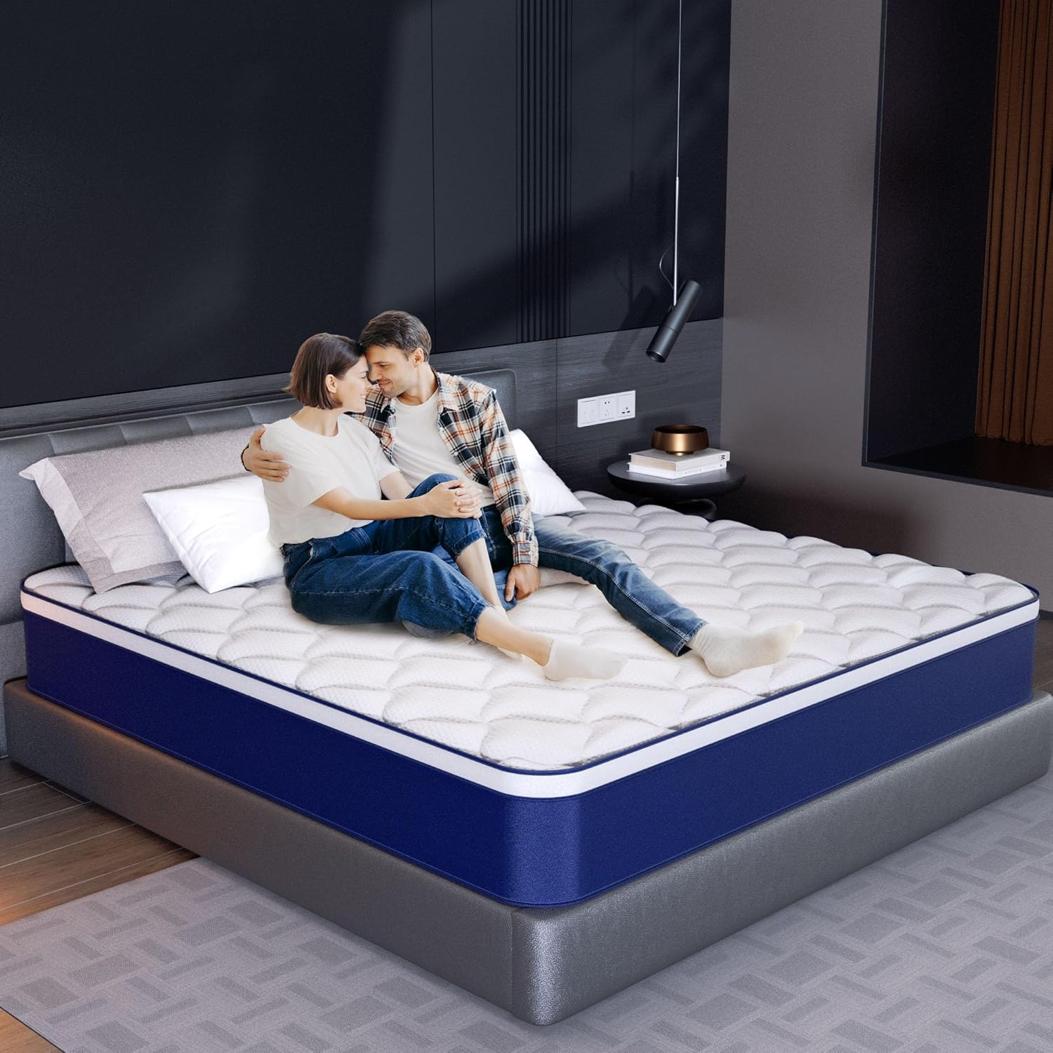 12 Inch Hybrid Queen Mattress in a Box - Gel Memory Foam & Pocket Springs for Ba...