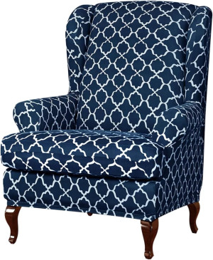 Eco-Ancheng Wingback Chair Slipcover 2 Piece Wingb...