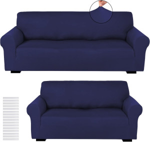 Peryiter 2pcs Slipcover Set for Couch Spandex Furn...