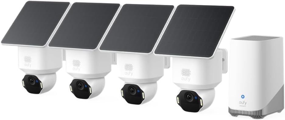 High-Quality eufy Security SoloCam E42 4-Cam Kit, Innovative 4K Security Camera...