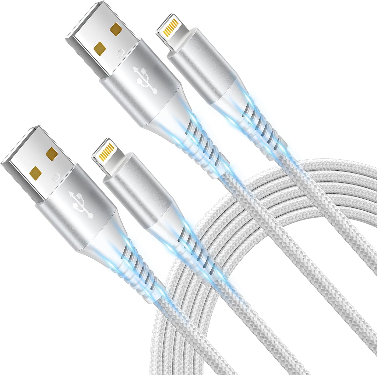 Aioneus iPhone Charger Cable 2Pack 10FT/3M, MFi Certified Lightning Cable Fast C...
