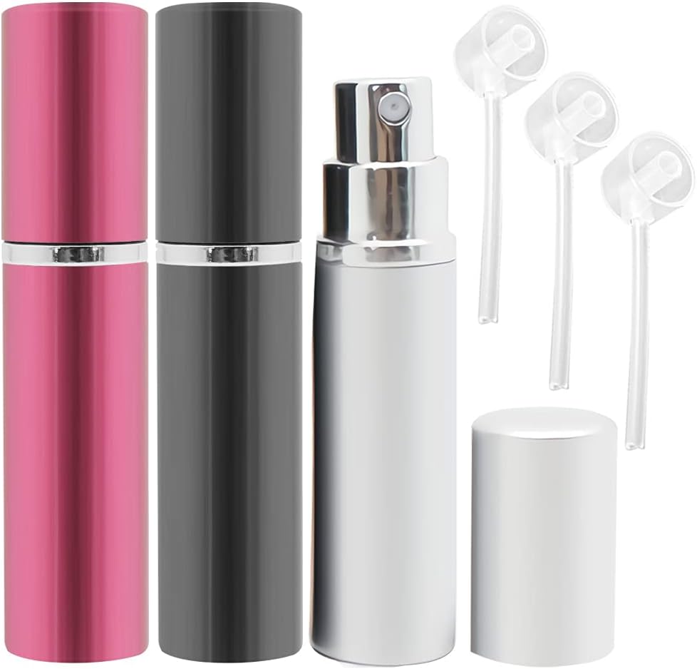 ZHIYE Perfume Atomiser Spray Bottle, 3 Pieces 5 ml Refillable Refilling Travel S...