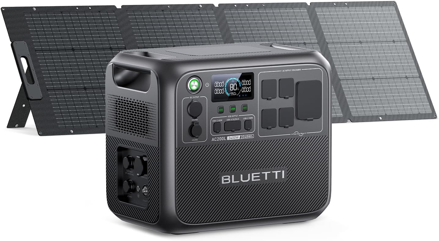 High-Quality BLUETTI AC200L Solar Generator Kit, Special Portable Power Station...