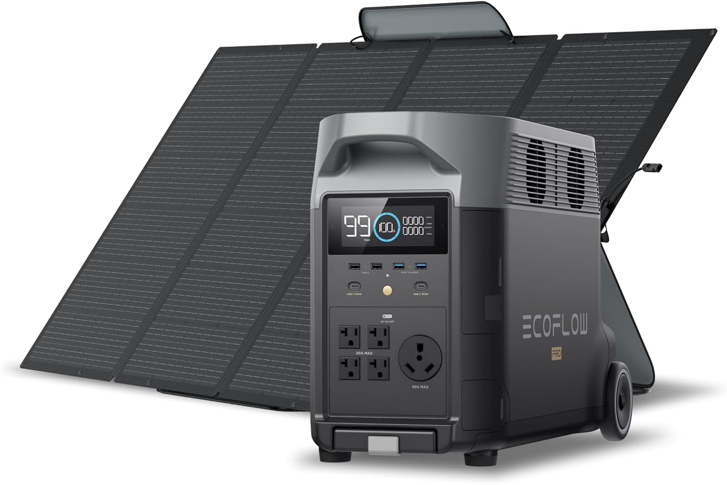 EF ECOFLOW Solar Generator 120V/3.6KWh DELTA Pro with 400W Portable Solar Panel,...