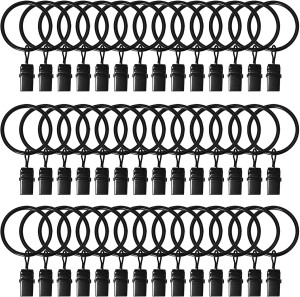 42 Pack Curtain Rings with Clips 1.26" Interior Di...