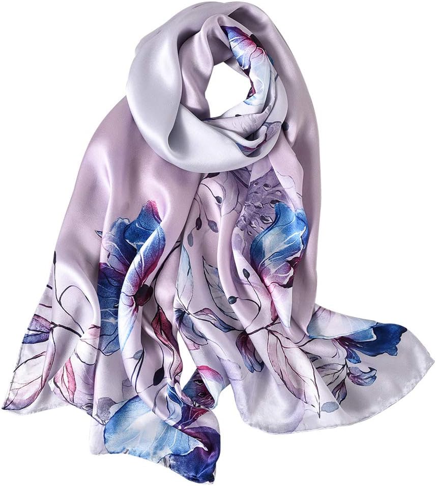 STORY OF SHANGHAI Womens 100% Natural Mulberry Silk Scarf Multi-use Scarves for...